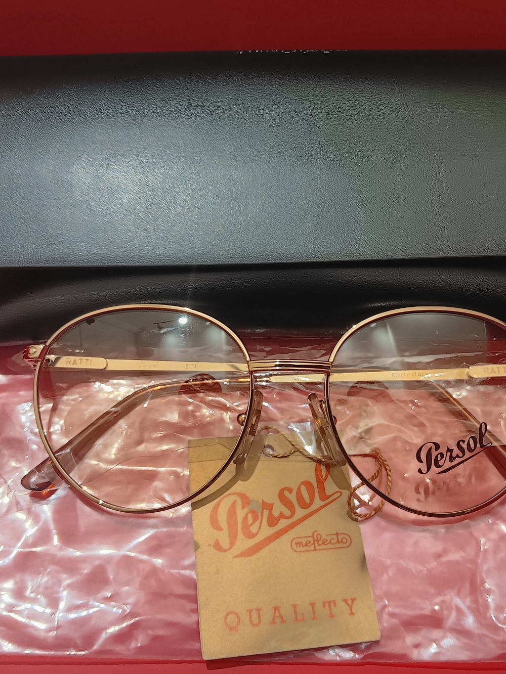 New 80's PERSOL Round Sunglasses in Gold